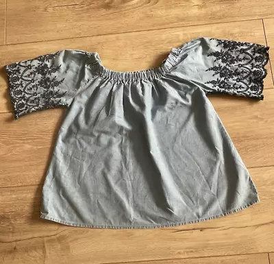 Ladies Denim Bardot Top - Size 12 - Excellent Condition • £2