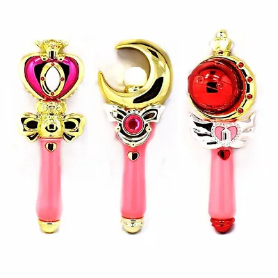 Sailor Moon Henshin Wand Charm Stick Cutie Moon Stick Sound Light Girl Toy • £13.19