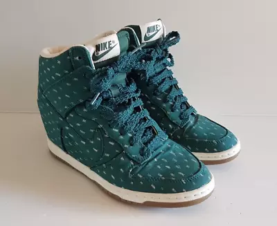 NIKE Womens Dunk Sky Hi Green Gum 543258-300 Size US6 UK3.5 • $129.95