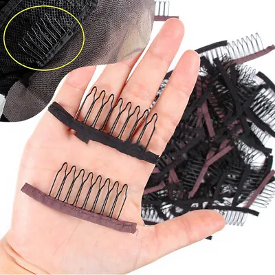 10Pcs Teeth Comb Clip Hair Extension Clips Wig Making Clips Teeth Metal ClPN • £4.48