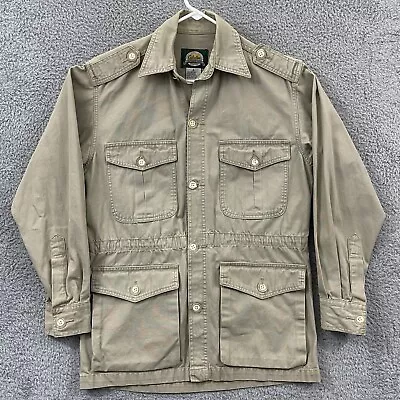 Cabelas Safari Jacket Men’s S Beige Pocket Button Field Coat Khaki Outdoor • $44.95