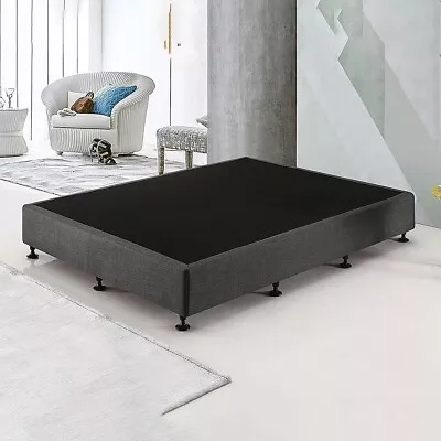 $474.95 • Buy Palermo Queen Ensemble Bed Base Frame Platinum Graphite Linen Fabric