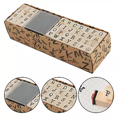 40Pcs Alphabet Stamps Vintage Wooden Rubber Letter Number Symbol Stamp Set  • $12.23