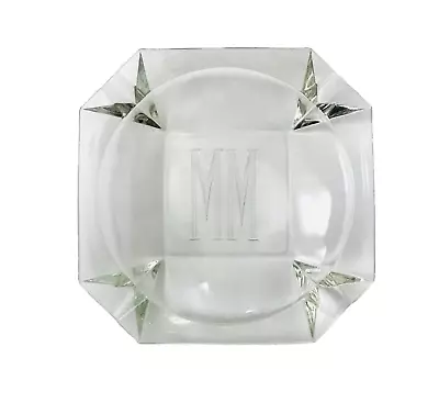 Rare Minneapolis-Moline MM Large Heavy Glass Ashtray Engraved Square Clear 8 X8 • $127.95