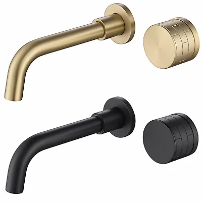 Brass Bathroom Wall Mounted Swivel Spout Sink Faucet Concealed Basin Mixer Taps • £70.79