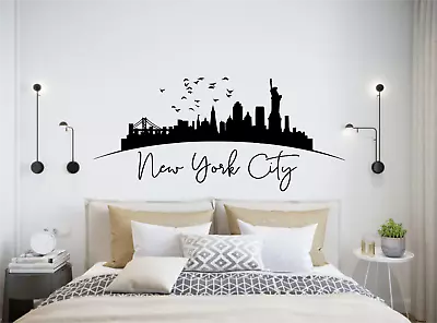 New York City USA Skyline Wall Art Decal Sticker Home Decor Art Vinyl SK13 • £19.98