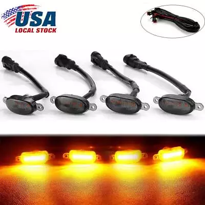 4x Raptor Style Smoked Amber LED Front Grill Lights Kit For Ford F150 Truck SUV • $26.98