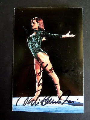 Nadia Comaneci Signed Autographed Photo/postcard. 6×4 Inches-Very Good Condition • $17.84