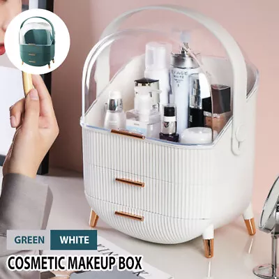 $32.95 • Buy Dustproof Makeup Organiser Drawer Cosmetic Storage Case Jewellery Box W/ Handle