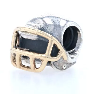 £56.34 • Buy NEW Pandora Football Helmet Charm - Sterling Silver 14k Yellow Gold Bead 790570