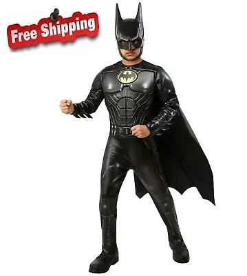 DC TheBoys Batman Men Keaton Jumpsuit Cape & Mask Boy's M 8 NEW • $14.50