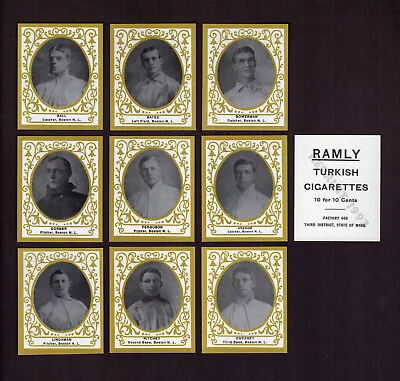 1909 BOSTON NATIONALS (BRAVES ~ DOVES) RAMLY T204 REPRINT Team Set | ALL 9 Cards • $5.95