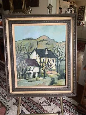 Carlos Cardella “La Casita Blanca” Oil Painting Paris France 31x27” Landscape • $269