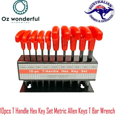 10pcs T Handle Hex Key Set Metric Allen Keys T Bar Wrench • $22.99