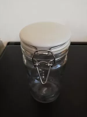 £10 • Buy Jamie Oliver Large Glass Storage Jar Cream Lid  Kilner Style No Rubber Seal Used