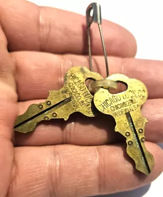 Vintage Set Of Two Chicago Lock Keys H 2347 These Keys Have A Rich History • $12.99