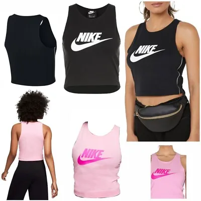 £16.99 • Buy Nike Womens Tank Top Cropped Vest Tops Sleeveless T Shirt Heritage Gym Vest 