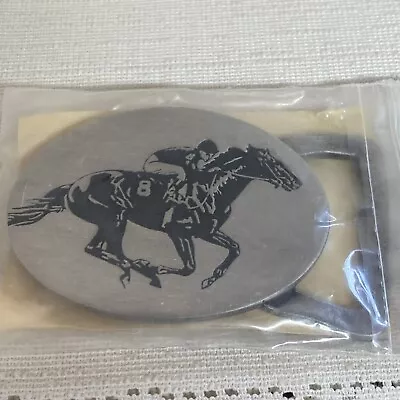 Nos Old Forge Metals Horse Racing Pewter Belt Buckle • $14.07
