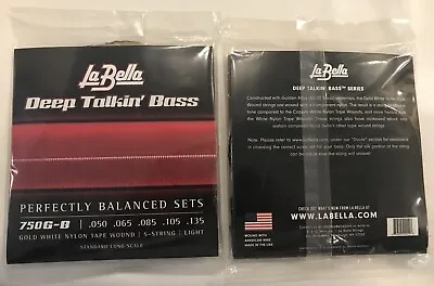 La Bella  Deep Talkin Bass   4-string   750G Gold White Nylon Tape 50-105 Light • $36.99