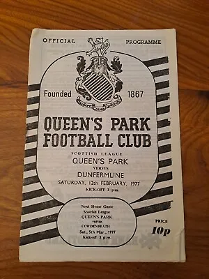 Queen's Park V Dunfermline February 1977 • £3.99
