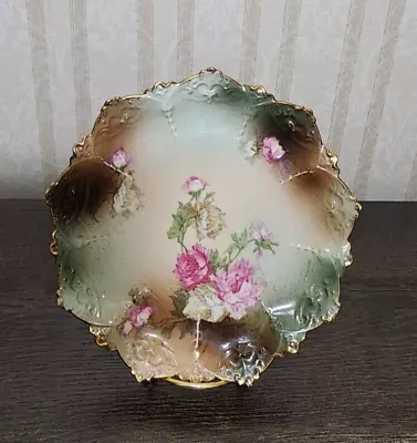 MZ Moritz Zdekauer Austria Scalloped Rose 7 1/4  Plate Porcelain Elegant • $18