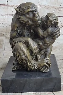 Handmade Okimono Japanese Saru Monkey Bronze Sculpture Statue Figurine • $139.65