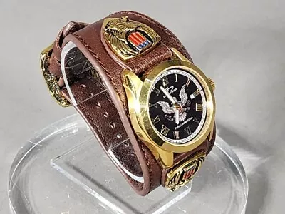 $119.95 • Buy Daniel Steiger Patriot Edition Luxury Leather Cuff Watch 18K Gold Plated