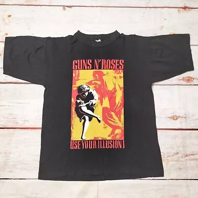 Vintage 1992 Guns N’ Roses Use Your Illusion Tour T-shirt Single Stitch Size XL • £92.83