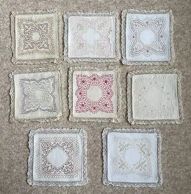 Vintage Job Lot 8 Decorative  Lace Edge Doilys Mats Embroidery • £5.99