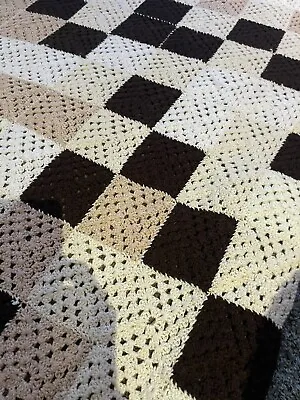 Large Vintage Crochet Blanket 6ft 6” X 5ft  • £30