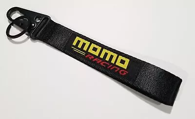 JDM MOMO Black Racing Keychain Metal Key Ring Hook Strap Lanyard  • $8