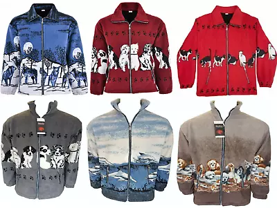 £26.95 • Buy Ladies Womens Double Fleece Animal Puppies Wolf Dolphin Wild Printed Jacket Coat
