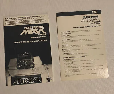Maxx Steele Personal Robot Reference Guide To Operations Easy Reference Ideal • $25
