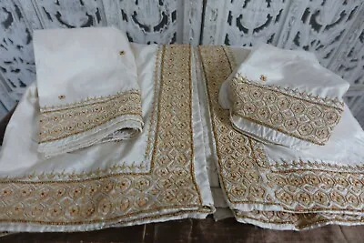 £21.99 • Buy Cream Silk Tablecloth Napkin Place Mat Indian Embellisihed Silk SKU15520