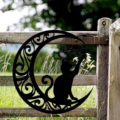 £15.23 • Buy Metal Cat Wall Decor Outdoor Art Wall Decoration For Doors
