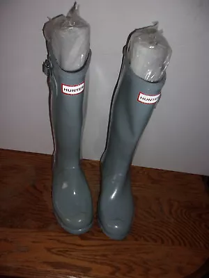 Hunter Gloss Gray 12in Adjustable Rain Boots 5/6 • $29.80