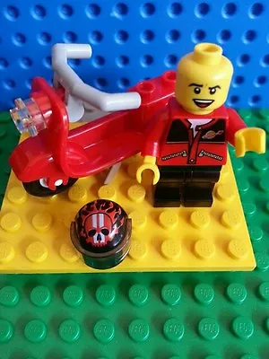 LEGO Bulk Minifig Racer Red Scooter Skeleton Helmet Moped Bike City Airport MINT • $16.45