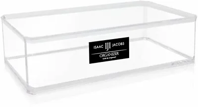 Isaac Jacobs Clear Acrylic Rectangular Stackable Storage Organizer Drawer Tray • $9.99