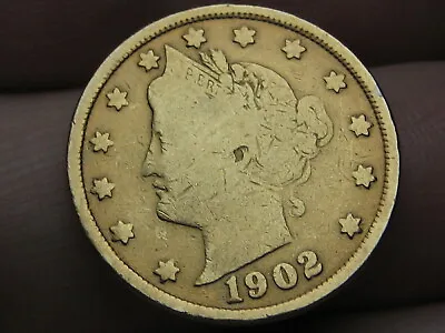 1902 Liberty Head V Nickel- Fine Details Gold Plated Racketeer Style • $7.32
