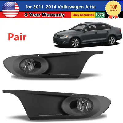 Fog Lights For 2011-2014 Volkswagen Jetta Bumper Clear Lamps Wiring Kit Switch • $49.99