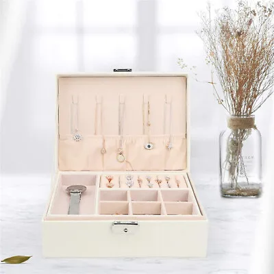 Velvet Ring Earring Jewelry Display Organizer Box Tray Holder Storage Case Box • $15.90