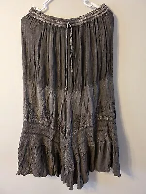 Vintage 80's My Choice 100% Rayon Cottagecore Boho Maxi Skirt One Size 30 -40  • $30
