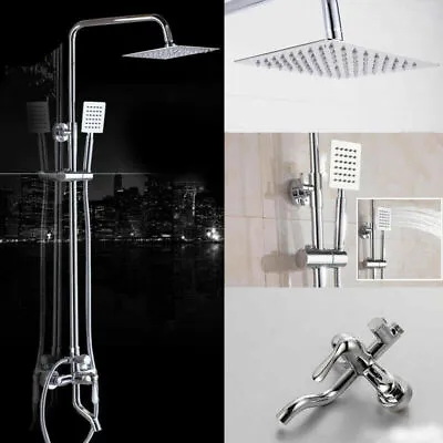 US  8 Inch Rainfall Bathroom Shower Set Faucet W/Tub Mixer Tap Wall Mounted • $57.89