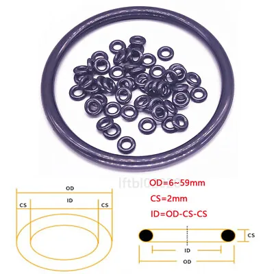 2mm Cross Section O-Rings Nitrile (NBR) Rubber Metric Oring Seals 6mm - 59mm OD • $3.62