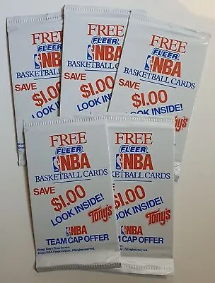 Lot Of 5 X Packs Of 1992 Fleer NBA Basketball Tony's Pizza - Factory Sealed • £12.40