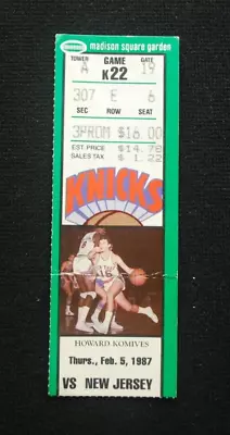 Feb 5 1987 NY Knicks NBA Ticket Stub Vs NJ Nets @ MSG - Patrick Ewing 38 Pts • $19.50