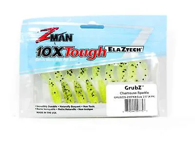 Zman Soft Lure GrubZ 2.5 Inch 8/Pack Chart Sparkle (7753) • $20.90