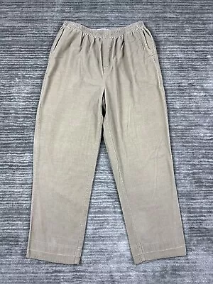 Cabin Creek Pants Womens 12P Beige CORDUROY Elastic Waist Pull On Casual • $12.99