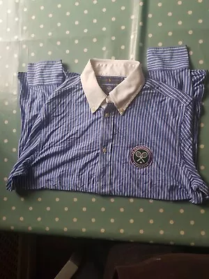 Ralph Lauren Women's Shirt Size 12 Blue White Stripes Official Wimbledon  • £6.99