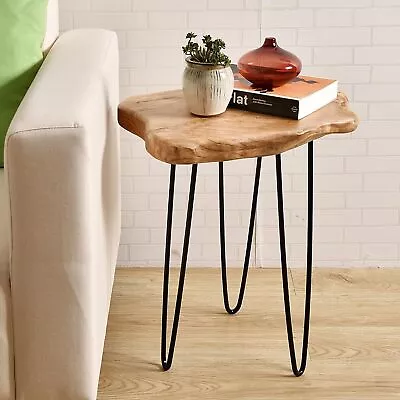 WELLAND Natural Edge Coffee Table Wooden Side Table Bedside Table • $74.99